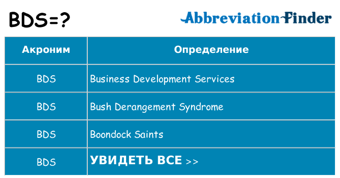 Что означает аббревиатура bds