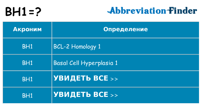 Что означает аббревиатура bh1