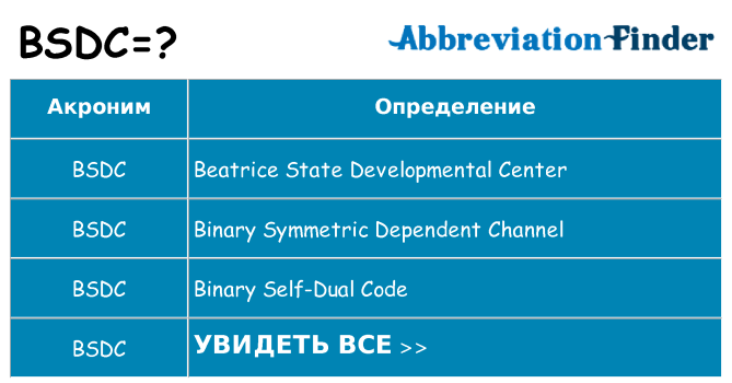 Что означает аббревиатура bsdc