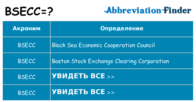 Что означает аббревиатура bsecc