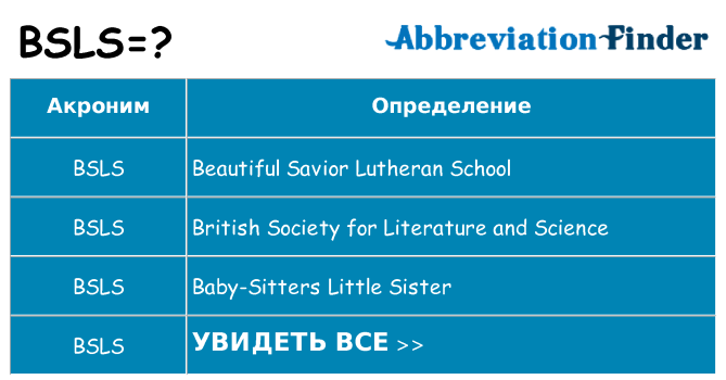 Что означает аббревиатура bsls