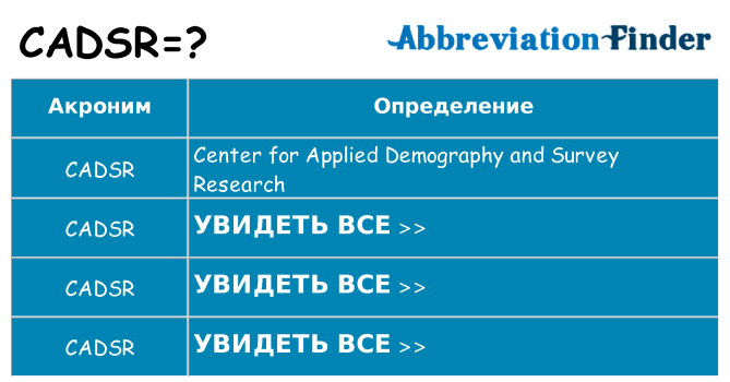 Что означает аббревиатура cadsr