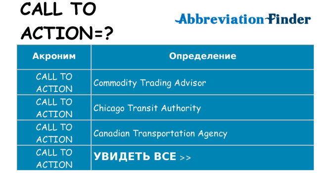 Что означает аббревиатура call-to-action