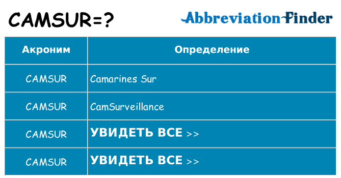 Что означает аббревиатура camsur