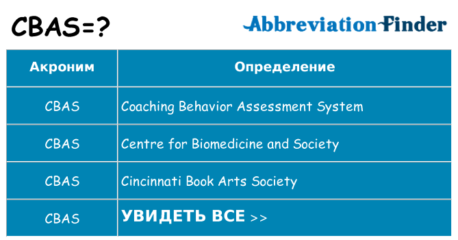 Что означает аббревиатура cbas