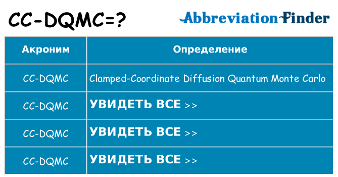 Что означает аббревиатура cc-dqmc