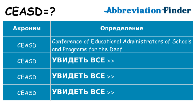 Что означает аббревиатура ceasd