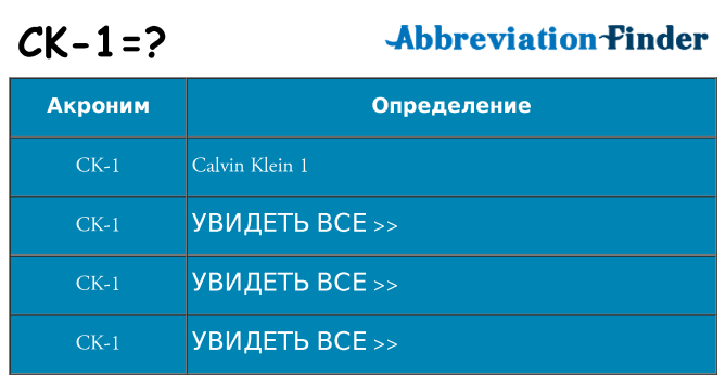 Что означает аббревиатура ck-1