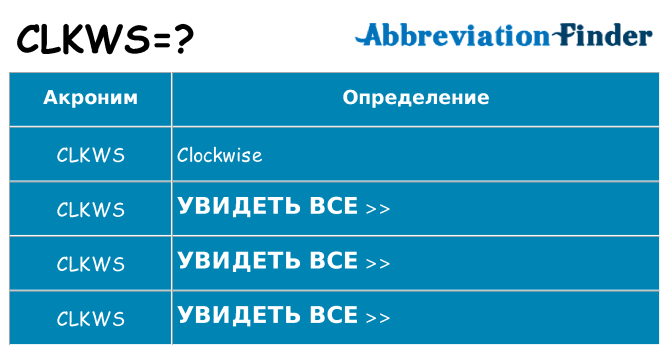 Что означает аббревиатура clkws