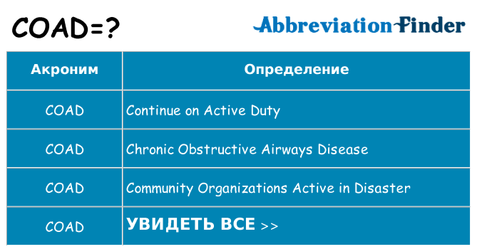 Что означает аббревиатура coad