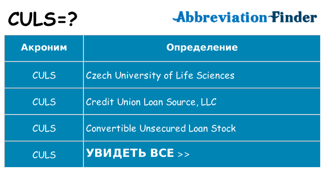 Что означает аббревиатура culs