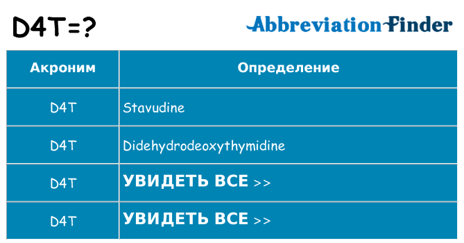 Что означает аббревиатура d4t