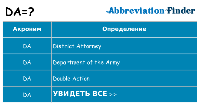 Что означает аббревиатура da