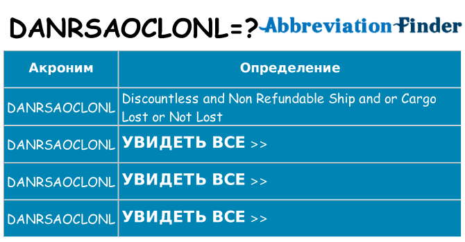 Что означает аббревиатура danrsaoclonl