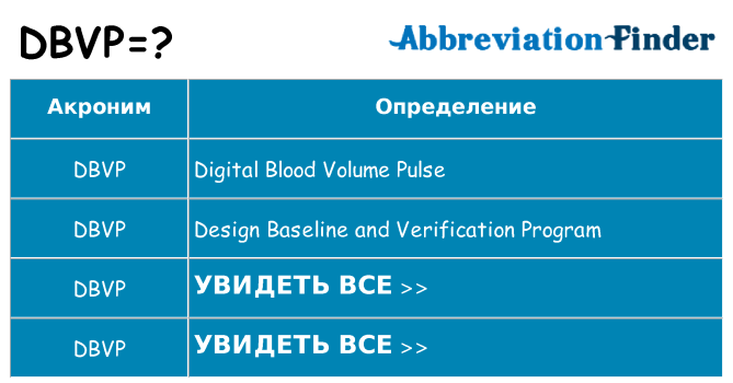 Что означает аббревиатура dbvp