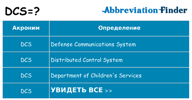Что означает аббревиатура dcs