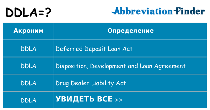 Что означает аббревиатура ddla