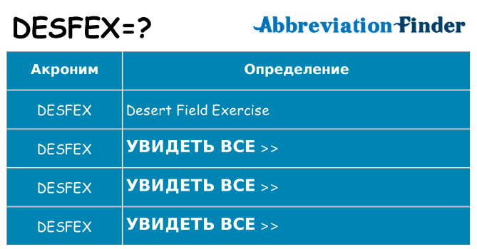 Что означает аббревиатура desfex