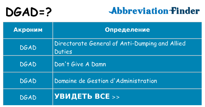 Что означает аббревиатура dgad