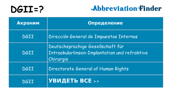 Что означает аббревиатура dgii