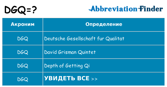 Что означает аббревиатура dgq