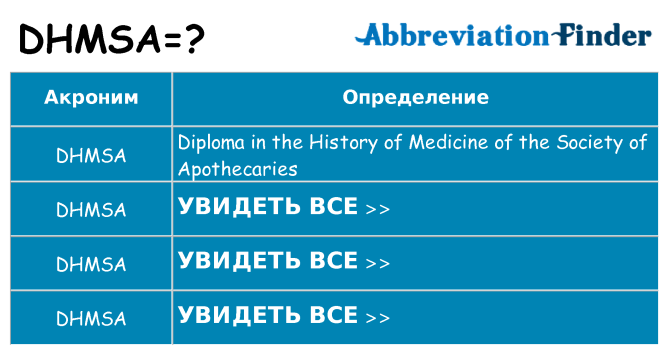 Что означает аббревиатура dhmsa