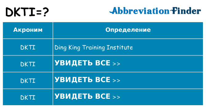 Что означает аббревиатура dkti