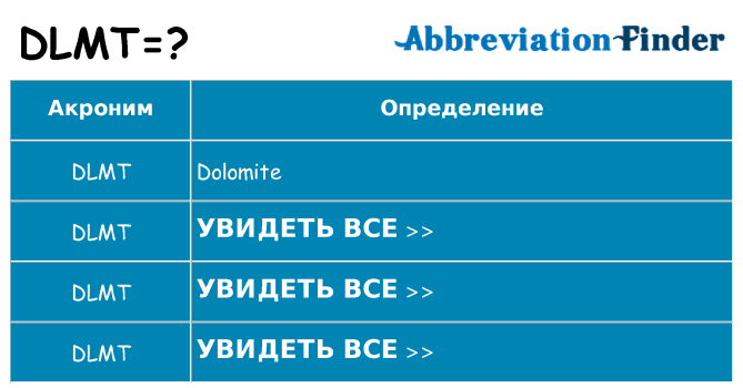 Что означает аббревиатура dlmt