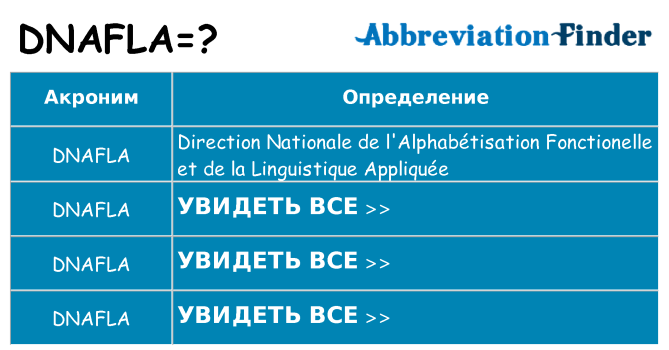 Что означает аббревиатура dnafla