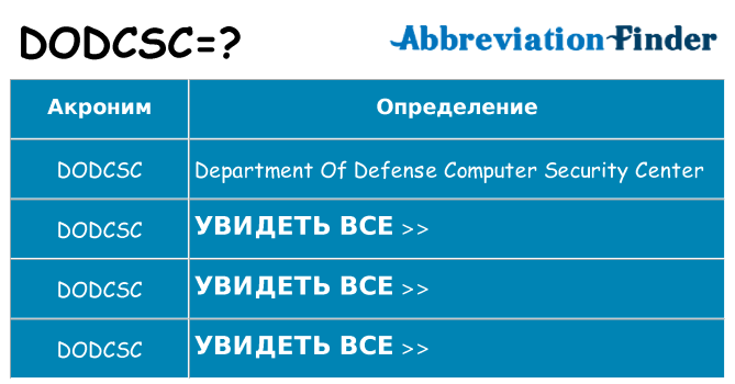 Что означает аббревиатура dodcsc