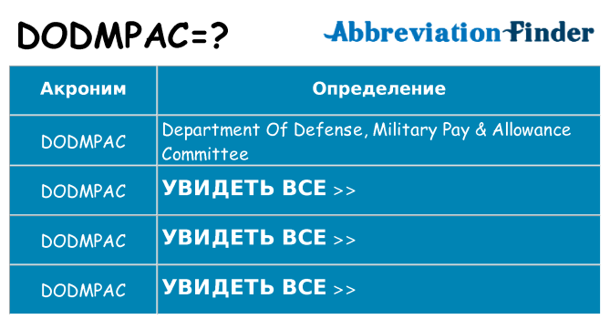 Что означает аббревиатура dodmpac