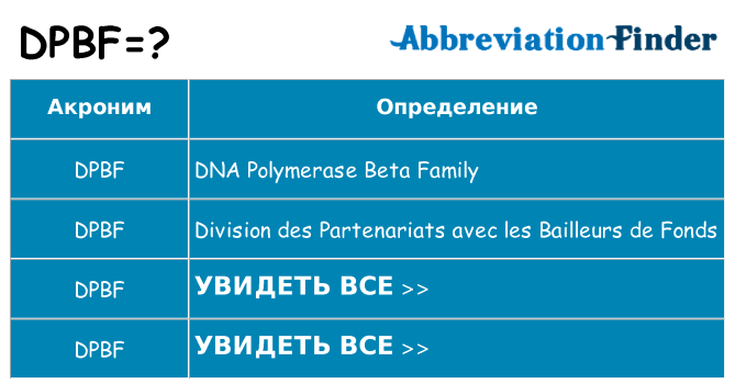 Что означает аббревиатура dpbf