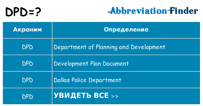 Что означает аббревиатура dpd