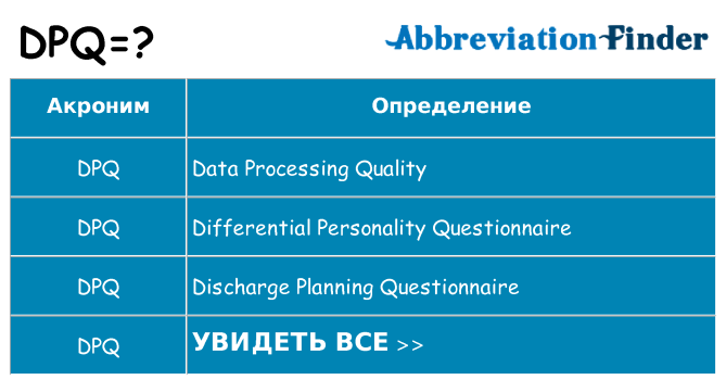 Что означает аббревиатура dpq