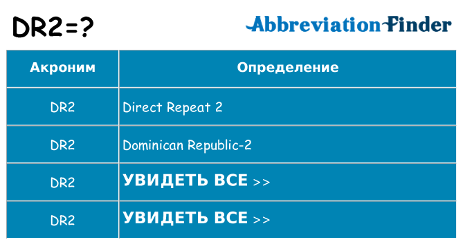 Что означает аббревиатура dr2