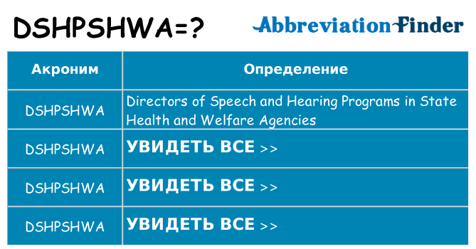 Что означает аббревиатура dshpshwa