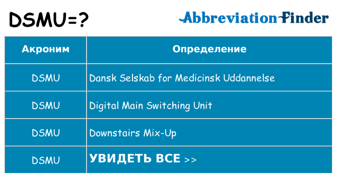 Что означает аббревиатура dsmu