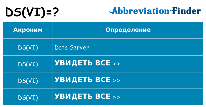 Что означает аббревиатура dsvi