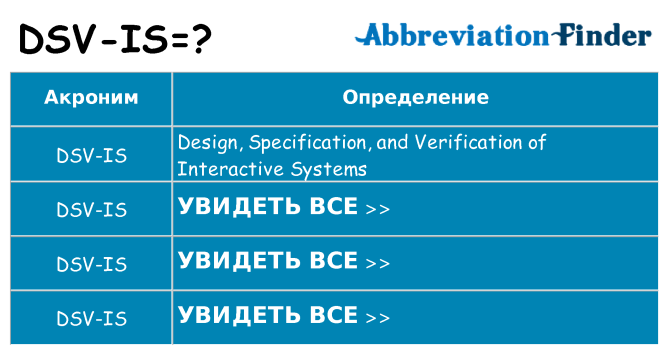 Что означает аббревиатура dsv-is