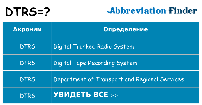 Что означает аббревиатура dtrs