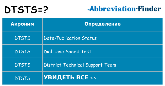 Что означает аббревиатура dtsts