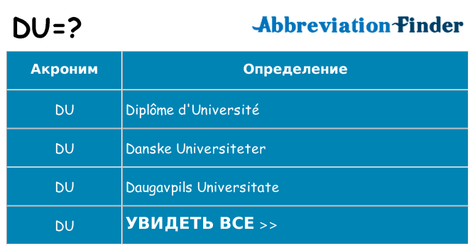 Что означает аббревиатура du