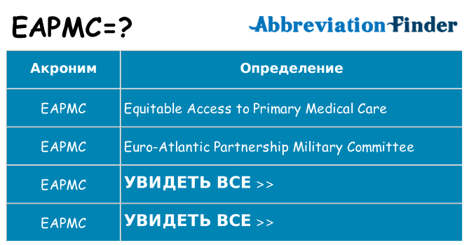 Что означает аббревиатура eapmc