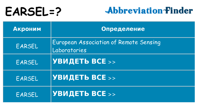 Что означает аббревиатура earsel