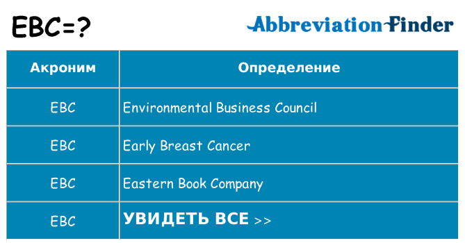 Что означает аббревиатура ebc
