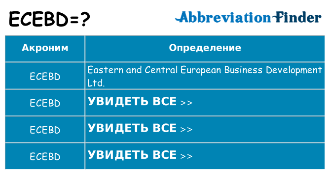 Что означает аббревиатура ecebd