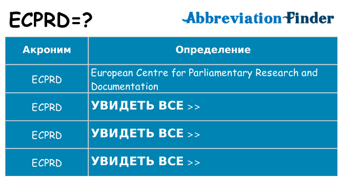 Что означает аббревиатура ecprd