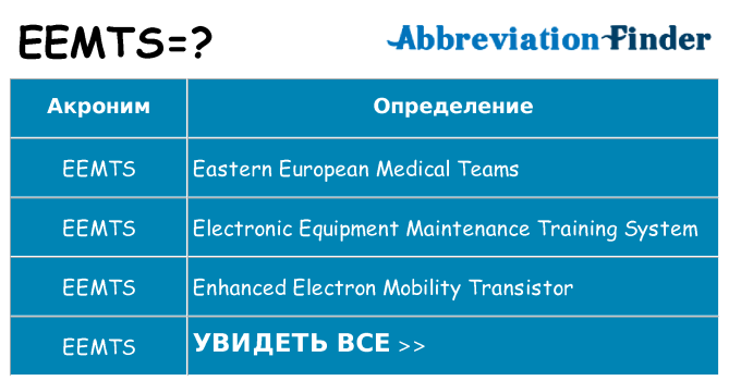 Что означает аббревиатура eemts