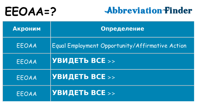 Что означает аббревиатура eeoaa