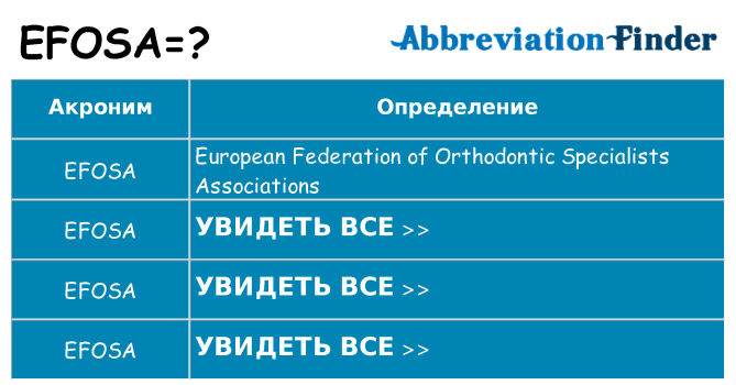 Что означает аббревиатура efosa